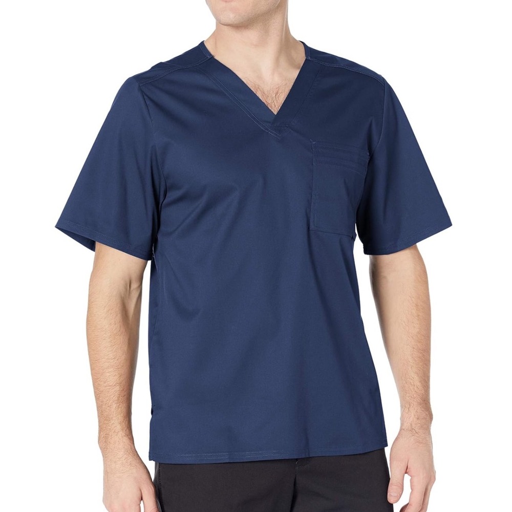 Cherokee Luxe Men Navy Blue V-Neck Scrub Top Medical Uniform Size Medium 1929